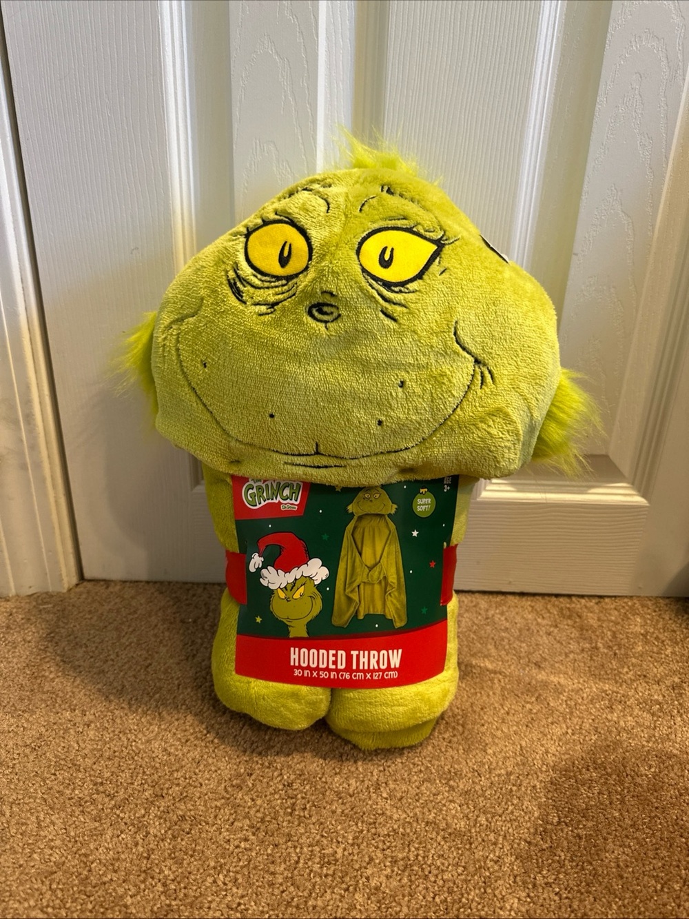 Dr. Seuss Grinch Green Hooded Kids Pajama Throw